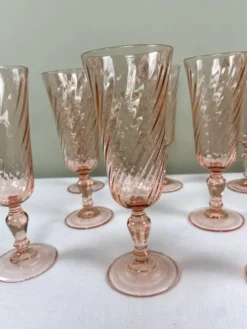 8 flûtes vintage Rosaline