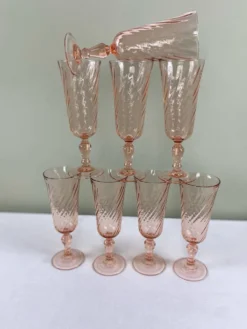 8 flûtes vintage Rosaline
