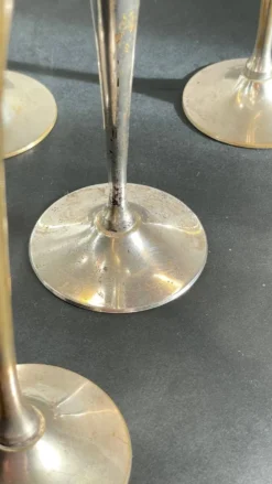 6 Flutes Champagne Laiton Argenté Vintage