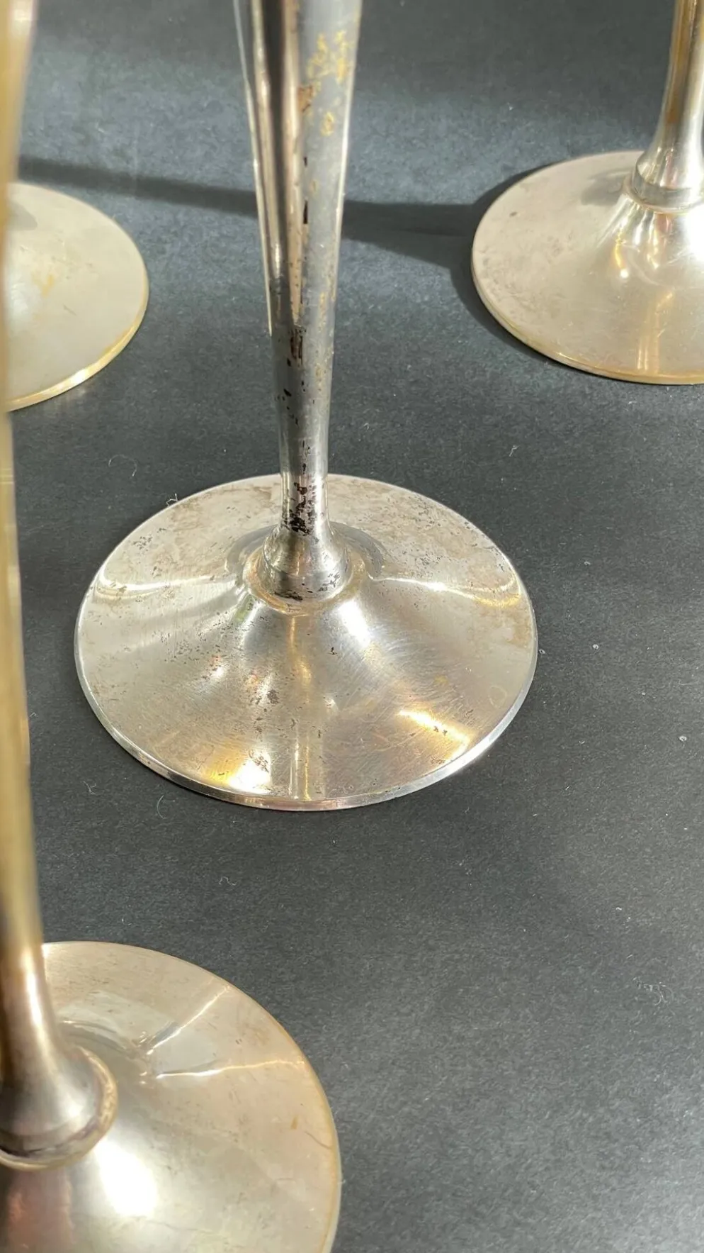 6 Flutes Champagne Laiton Argenté Vintage