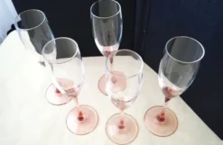 5 Flutes à champagne Luminarc jambe rose