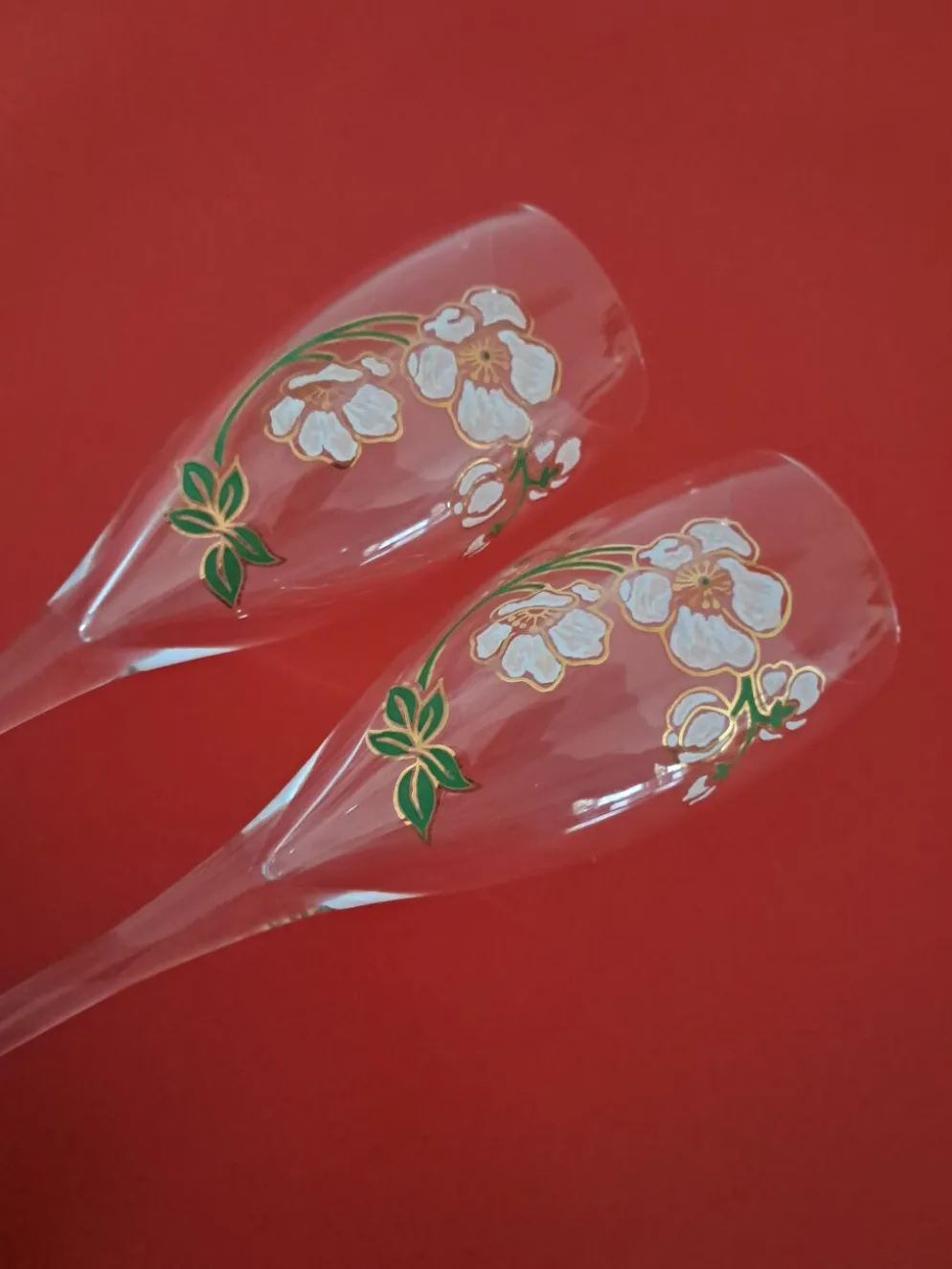2 flutes à champagne Perrier Jouet années 80