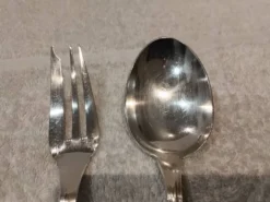 Fourchette cuillere a ragout métal argenté orfèvre Christofle Spatours