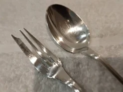 Fourchette cuillere a ragout métal argenté orfèvre Christofle Spatours