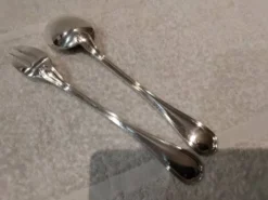 Fourchette cuillere a ragout métal argenté orfèvre Christofle Spatours