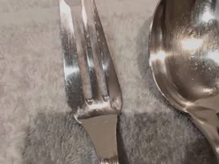 Fourchette cuillere a ragout métal argenté orfèvre Christofle Spatours