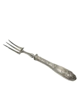 Fourchette à rôtir en argent classique, France, années 1880