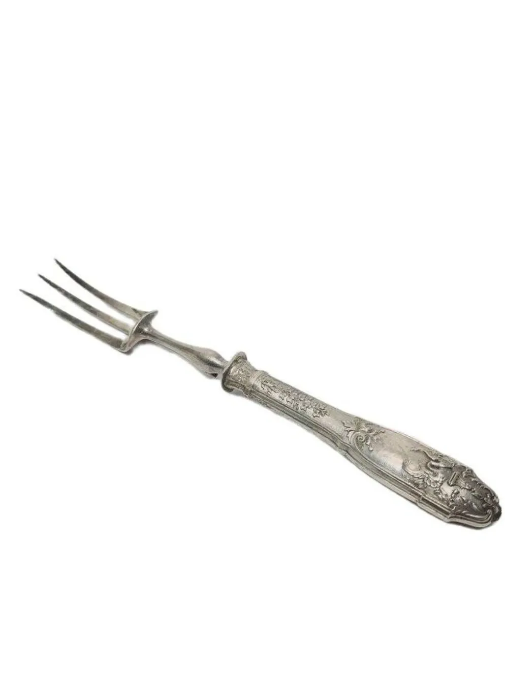 Fourchette à rôtir en argent classique, France, années 1880