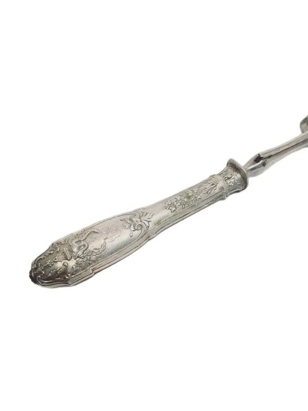 Fourchette à rôtir en argent classique, France, années 1880