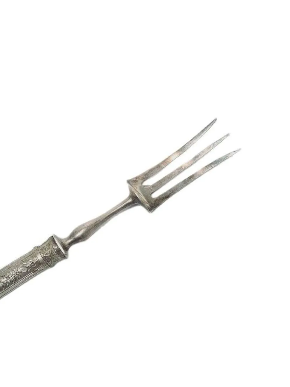 Fourchette à rôtir en argent classique, France, années 1880