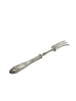 Fourchette à rôtir en argent classique, France, années 1880