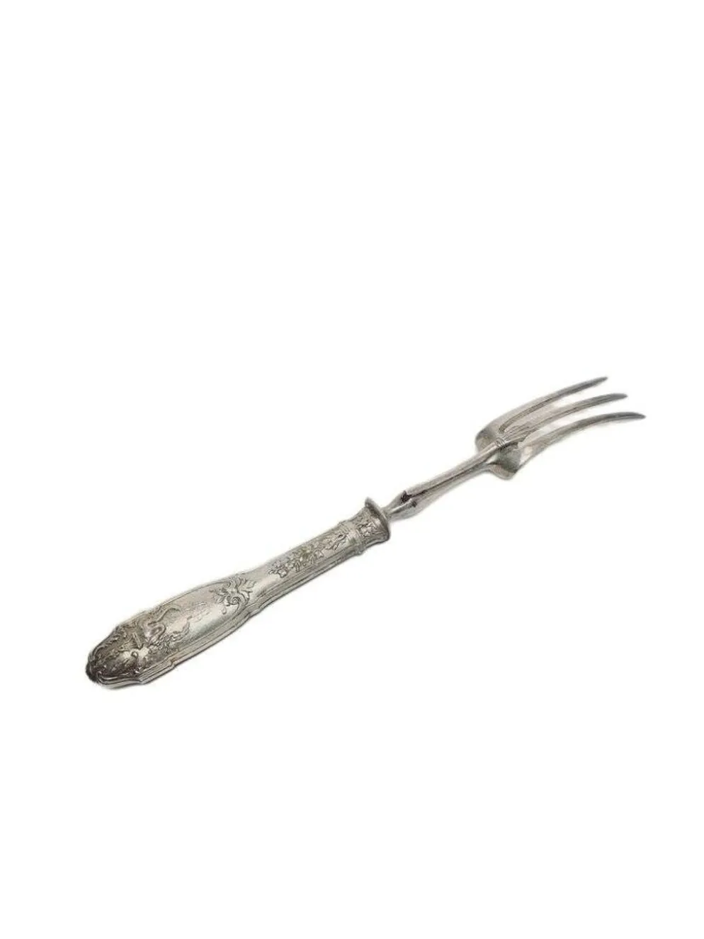 Fourchette à rôtir en argent classique, France, années 1880
