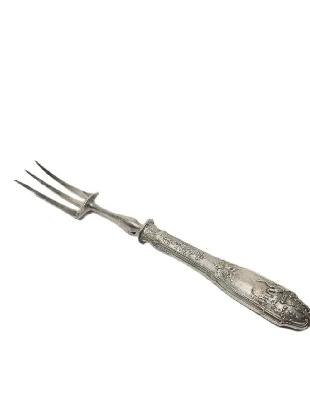 Fourchette à rôtir en argent classique, France, années 1880