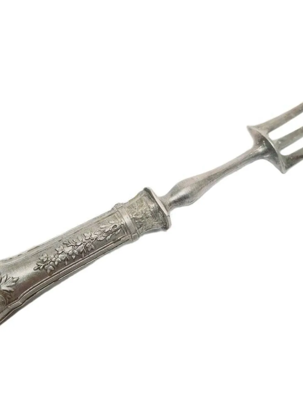Fourchette à rôtir en argent classique, France, années 1880