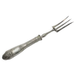 Fourchette à rôtir en argent classique, France, années 1880