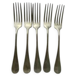 5 fourchettes en métal argenté Alfénide Christofle