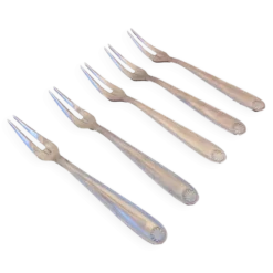 5 fourchettes à escargots / crustacés motif coquille Saint-Jacques