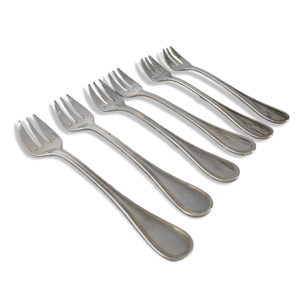 6 fourchettes à gâteau Christofle modèle Albi