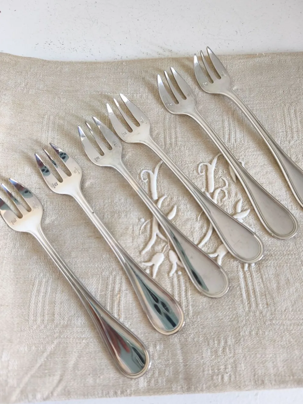 6 fourchettes à gâteau Christofle modèle Albi