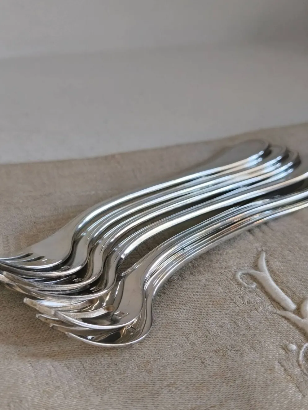 6 fourchettes à gâteau Christofle modèle Albi