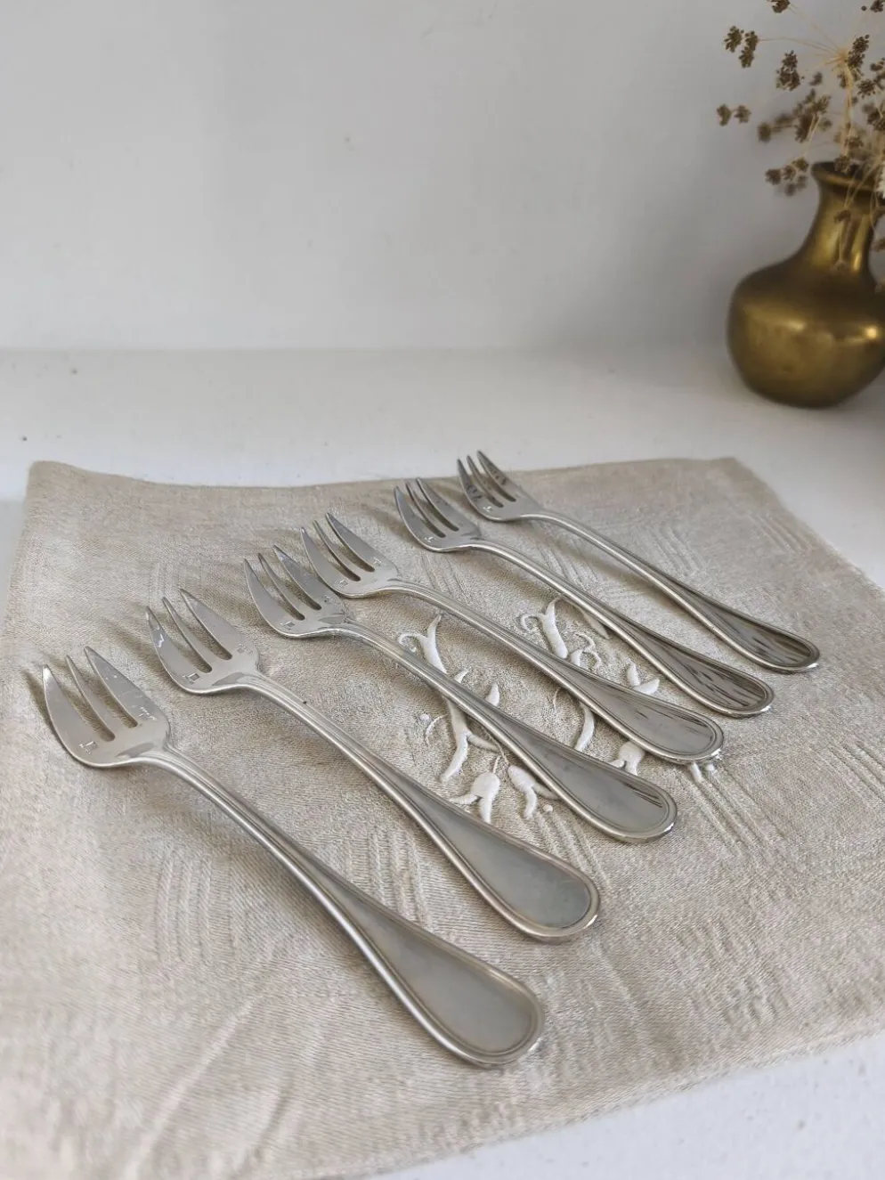 6 fourchettes à gâteau Christofle modèle Albi