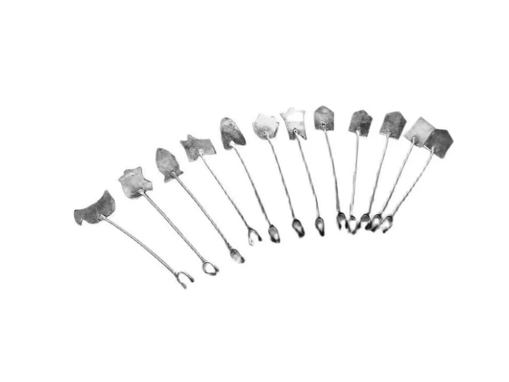 Fourchettes à hareng en argent Art Déco, Grèce, années 1960, ensemble de 12