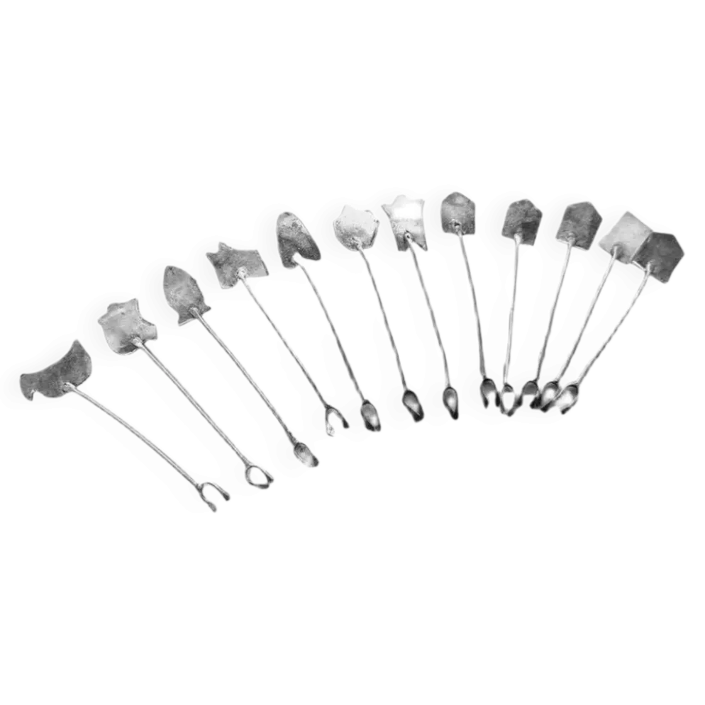Fourchettes à hareng en argent Art Déco, Grèce, années 1960, ensemble de 12