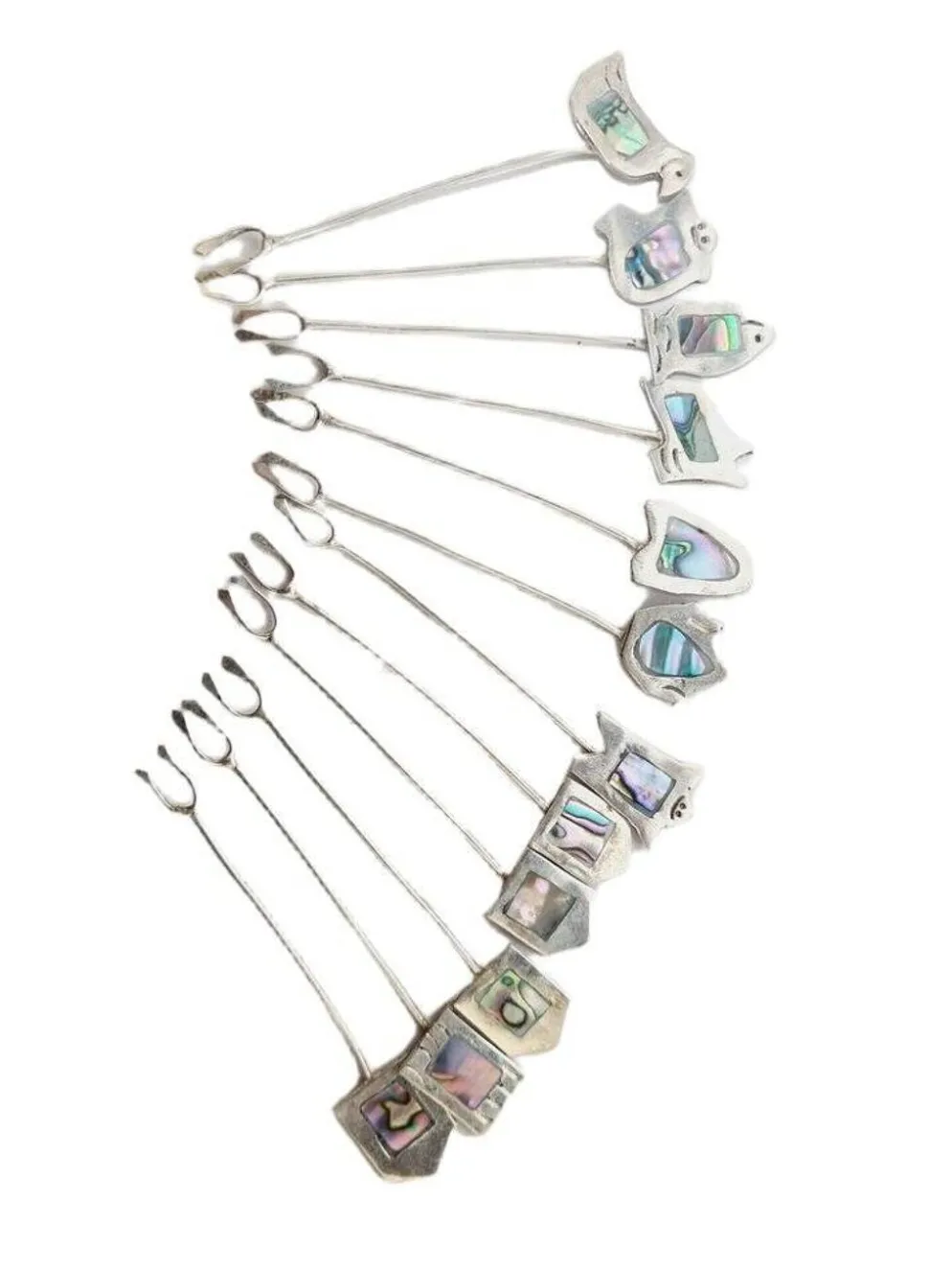 Fourchettes à hareng en argent Art Déco, Grèce, années 1960, ensemble de 12