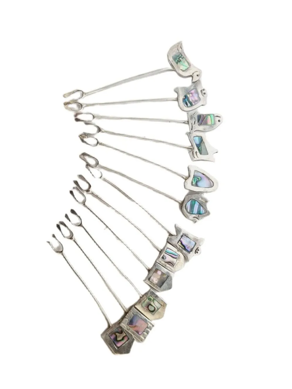 Fourchettes à hareng en argent Art Déco, Grèce, années 1960, ensemble de 12