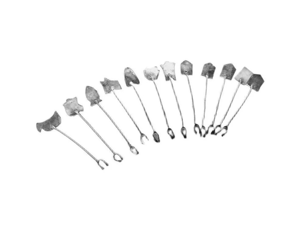 Fourchettes à hareng en argent Art Déco, Grèce, années 1960, ensemble de 12