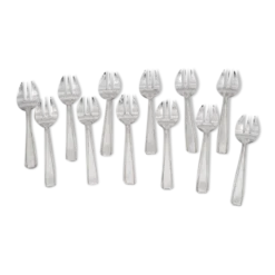 12 fourchettes à huitres Art Déco Ercuis en métal argenté