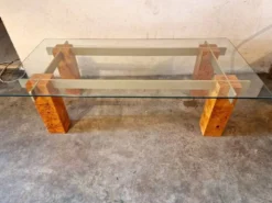 Gabriella Crespi (1922-2017) - Table basse en placage de loupe