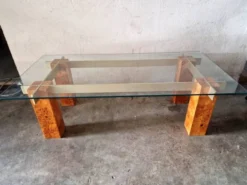 Gabriella Crespi (1922-2017) - Table basse en placage de loupe