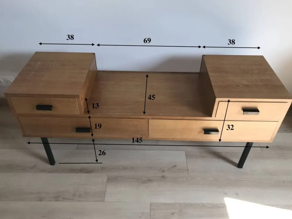 Gande enfilade coiffeuse vintage annees 60