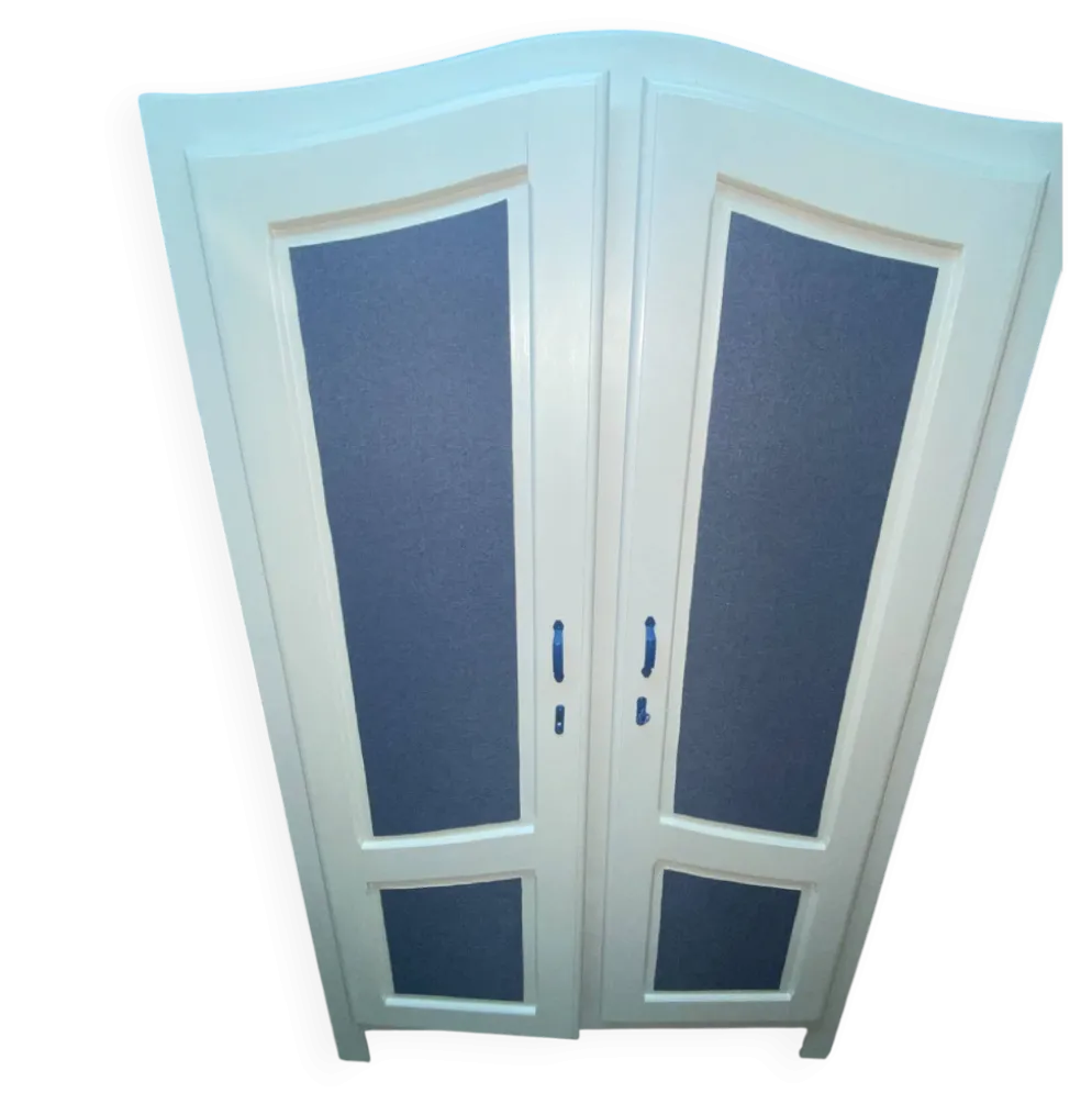 Garde robe Relookée Blanc/ Tissus Jean(Style Campagne - Shabby Chic)