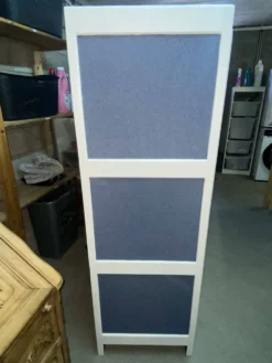 Garde robe Relookée Blanc/ Tissus Jean(Style Campagne - Shabby Chic)