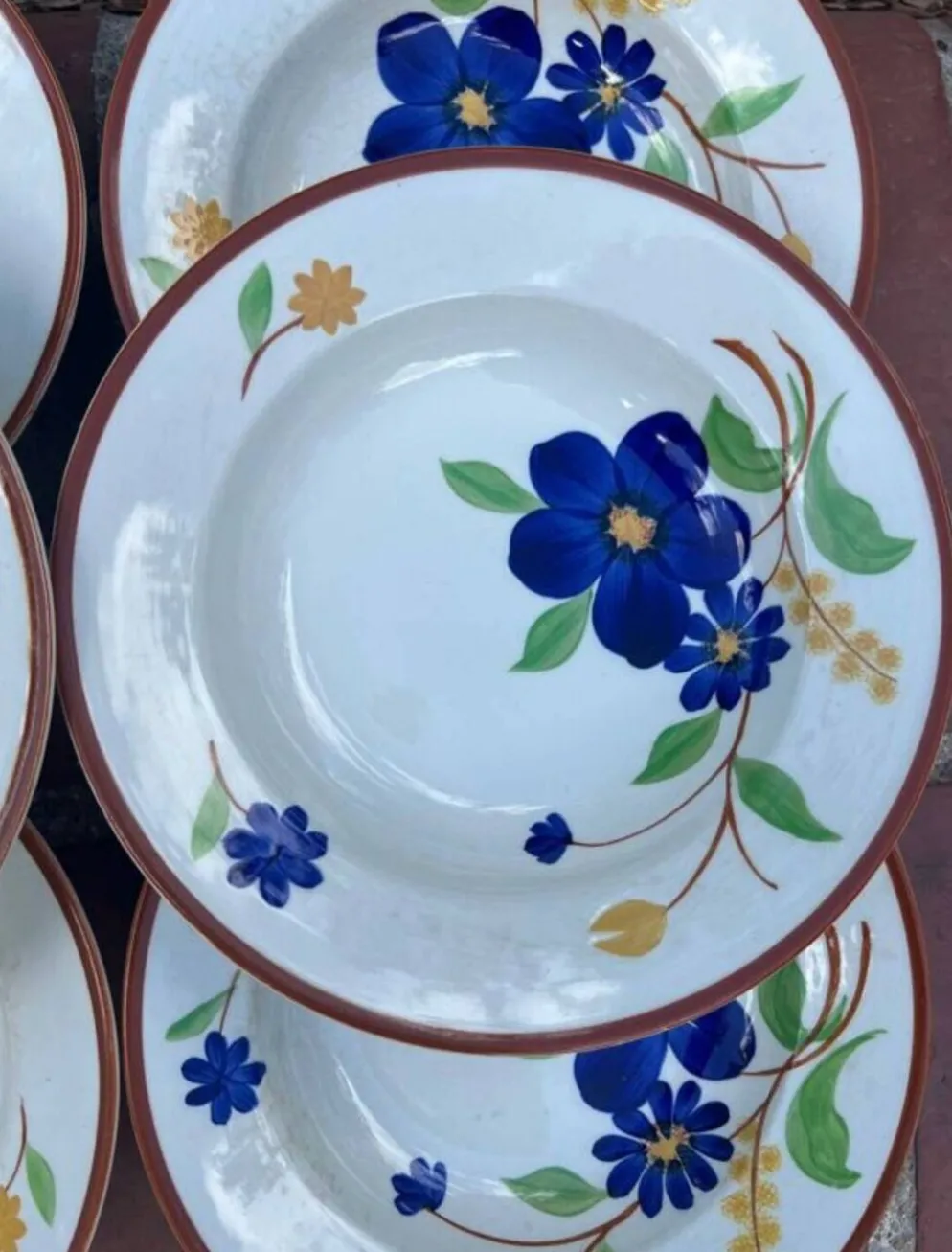 Gien - 6 assiettes creuses Tournefeuille