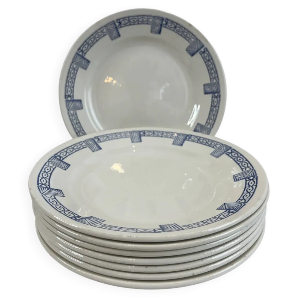 Gien collection Lorris - lot de 8 assiettes plates