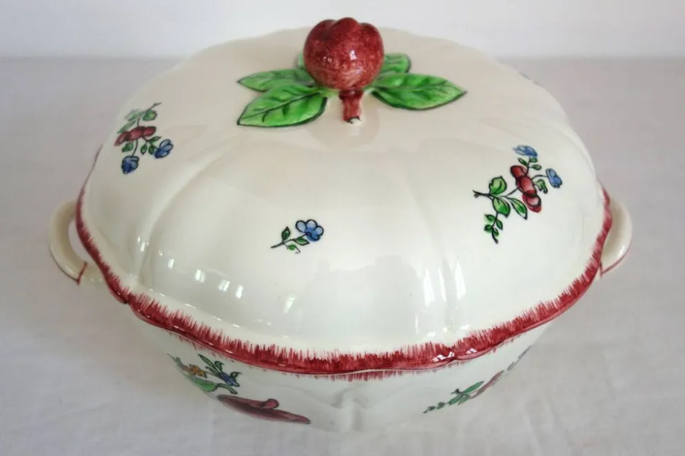 Gien Faïence modèle Lorraine grande soupière et plat