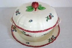 Gien Faïence modèle Lorraine grande soupière et plat