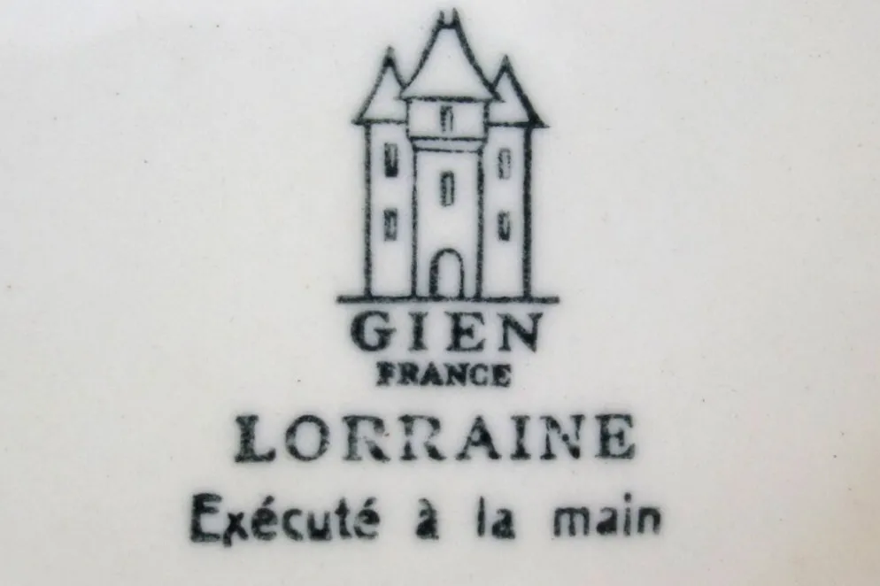 Gien Faïence modèle Lorraine grande soupière et plat
