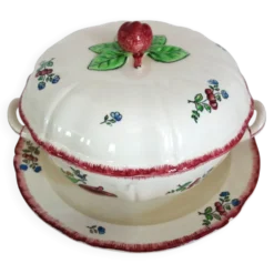 Gien Faïence modèle Lorraine grande soupière et plat