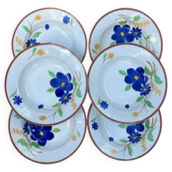Gien - serie de 6 assiettes creuses - modèle Tournefeuille
