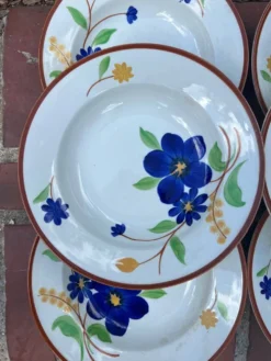 Gien - serie de 6 assiettes creuses - modèle Tournefeuille