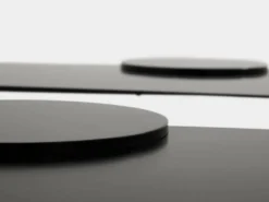 Gilles Derain paire de tables basses métal édition Lumen 1986