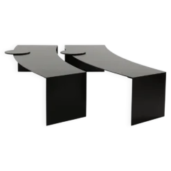 Gilles Derain paire de tables basses métal édition Lumen 1986