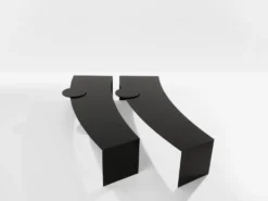 Gilles Derain paire de tables basses métal édition Lumen 1986