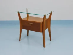 Gio Ponti Table de chevet en érable et noyer, La Permanente Mobili Cantù, années 1940