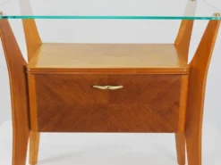 Gio Ponti Table de chevet en érable et noyer, La Permanente Mobili Cantù, années 1940