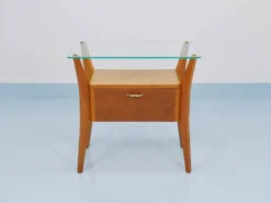 Gio Ponti Table de chevet en érable et noyer, La Permanente Mobili Cantù, années 1940